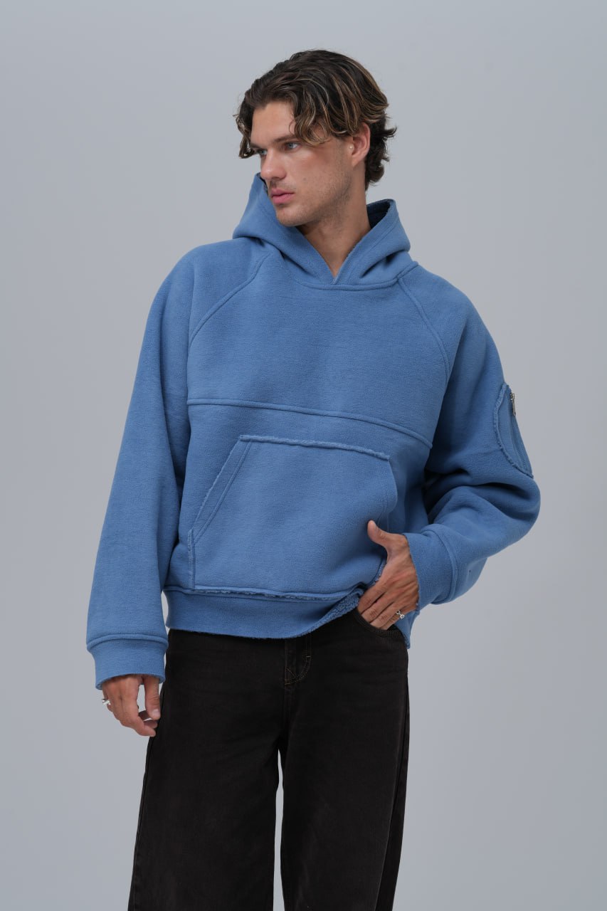 Exposed Seam Fleece Hoodie