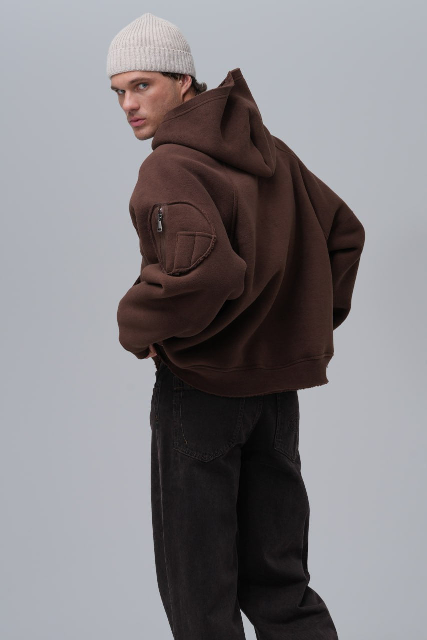 Exposed Seam Fleece Hoodie