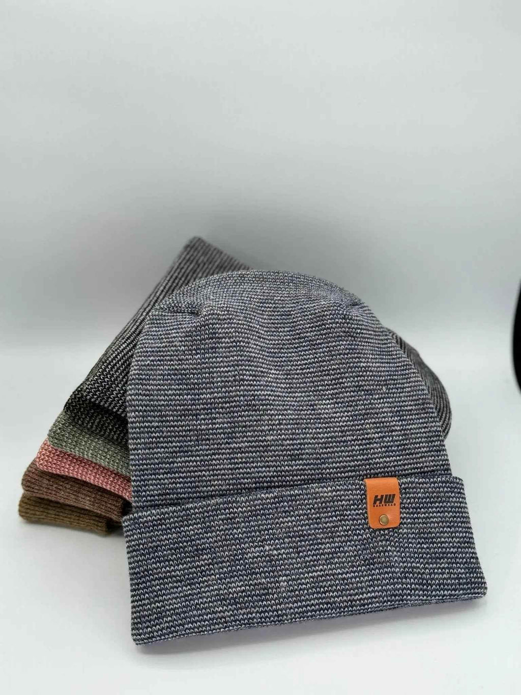 Haakwear H Stitch Fusion Cuffed Beanie / Hat (Patened Design) Gray / Denim, Made in USA