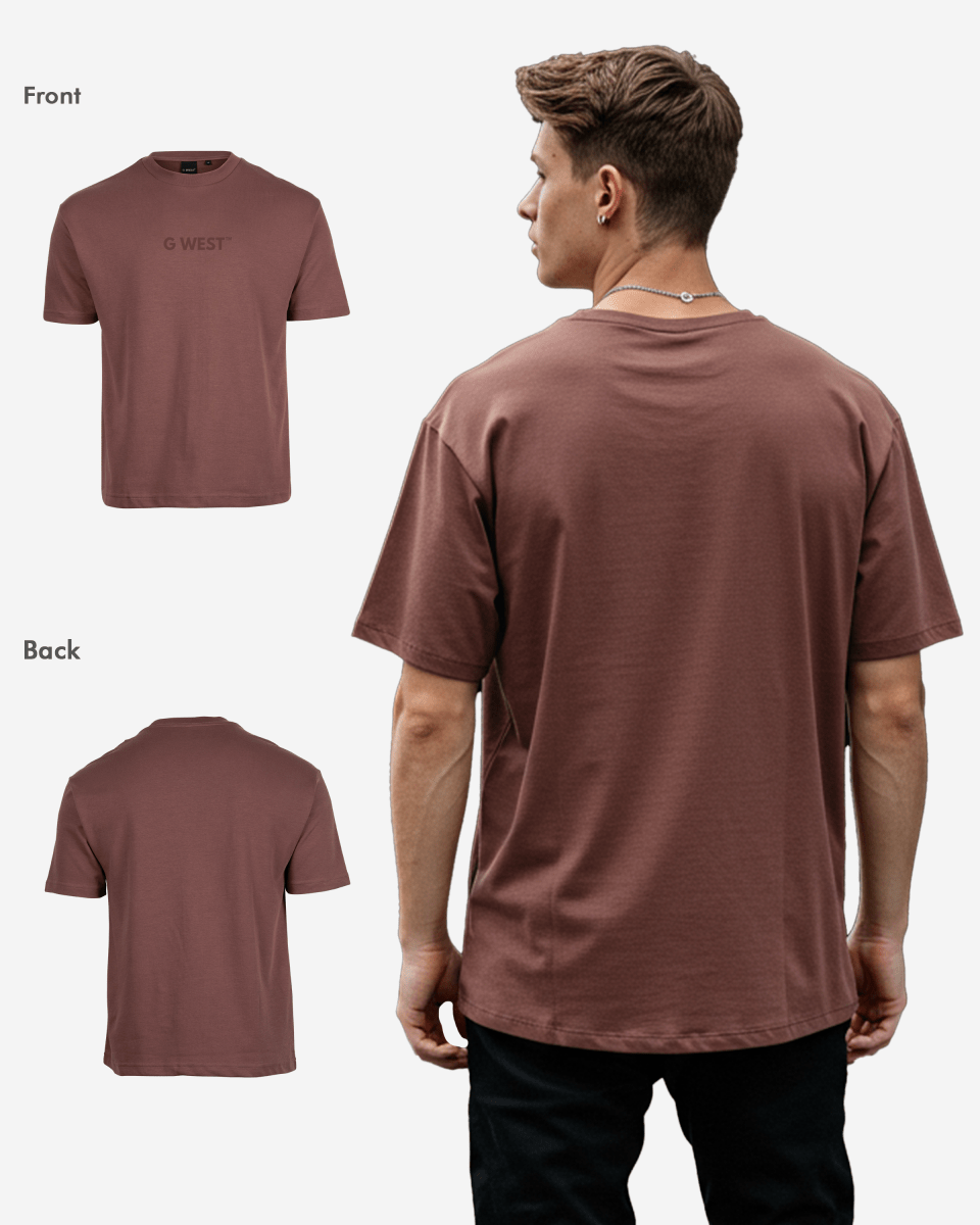 G West Mens Heavyweight Logo Wear Oversized T-Shirt