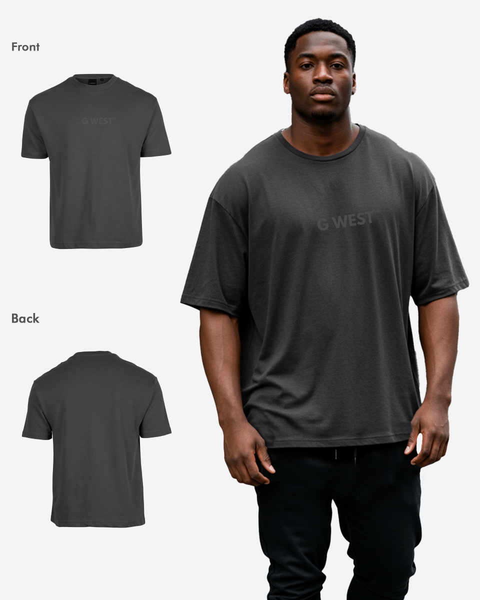 G West Mens Heavyweight Logo Wear Oversized T-Shirt