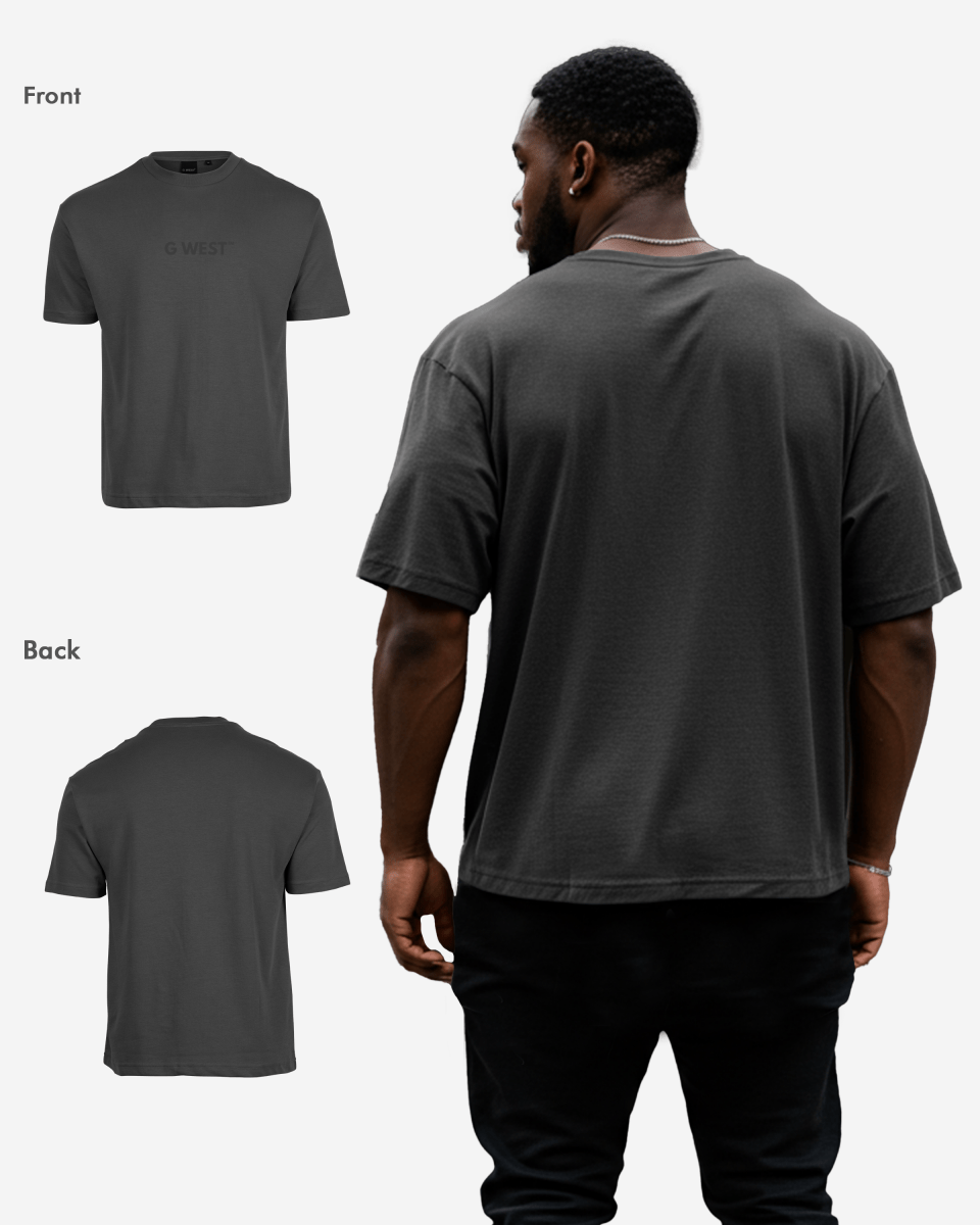 G West Mens Heavyweight Logo Wear Oversized T-Shirt