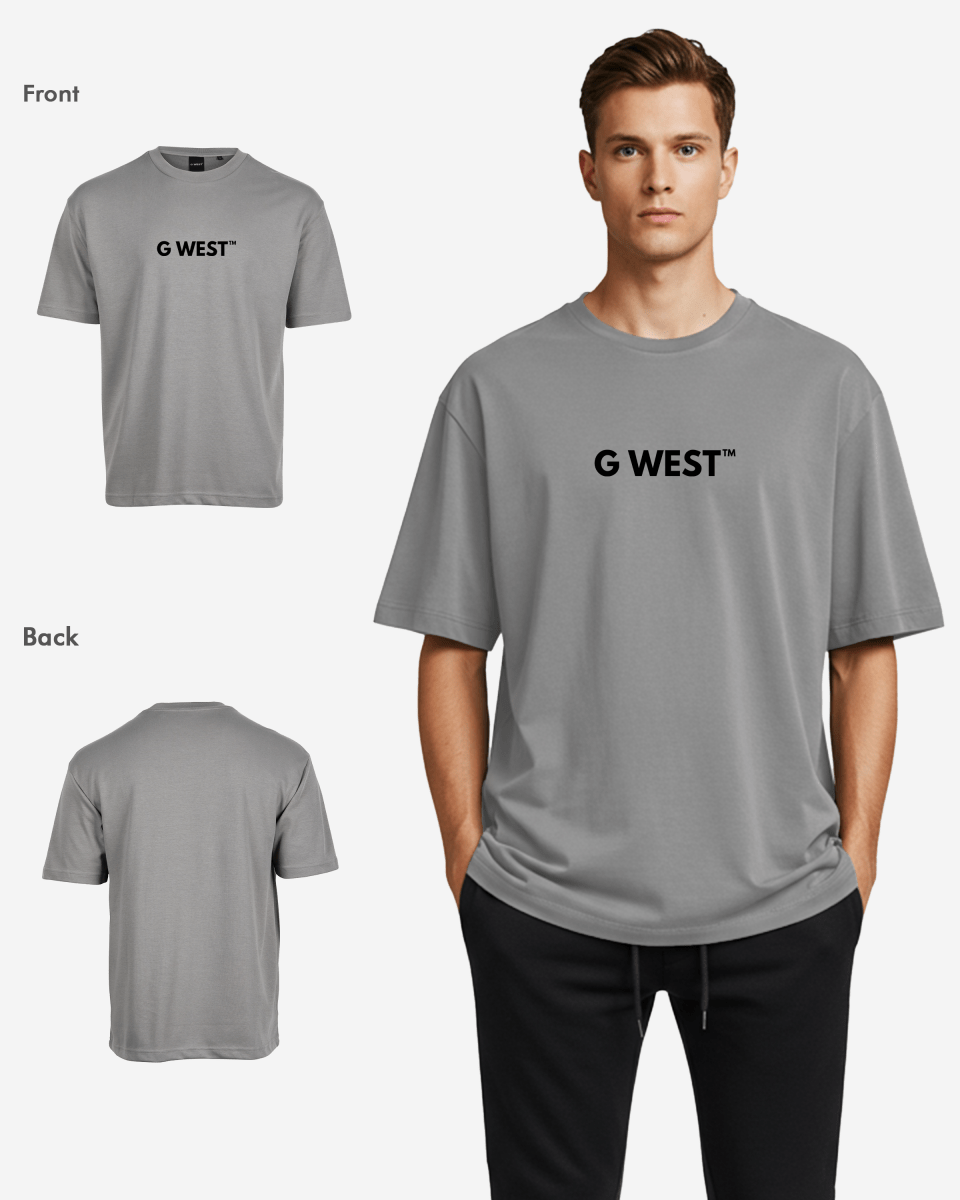 G West Mens Heavyweight Logo Wear Oversized T-Shirt
