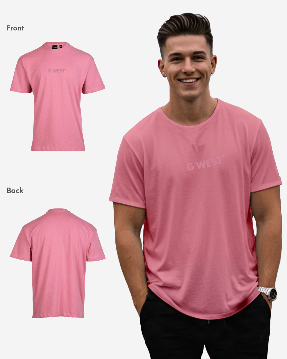 G West Mens Heavyweight Logo Wear Oversized T-Shirt