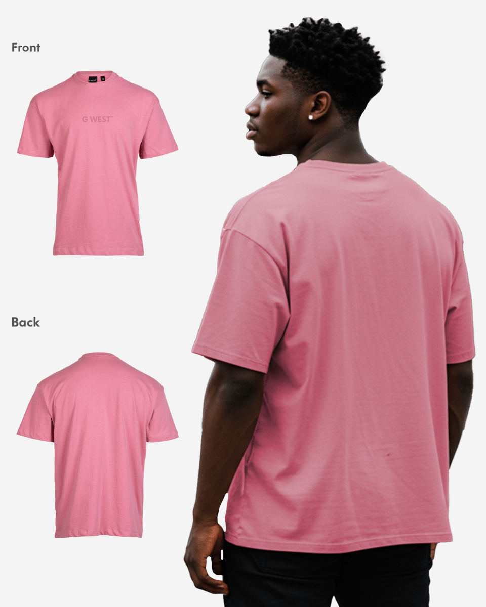 G West Mens Heavyweight Logo Wear Oversized T-Shirt