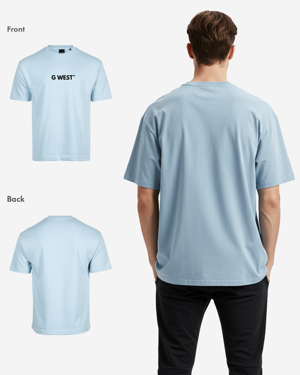 G West Mens Heavyweight Logo Wear Oversized T-Shirt