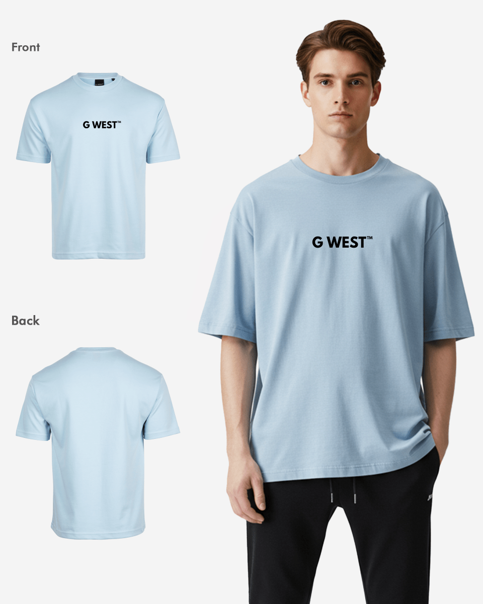 G West Mens Heavyweight Logo Wear Oversized T-Shirt