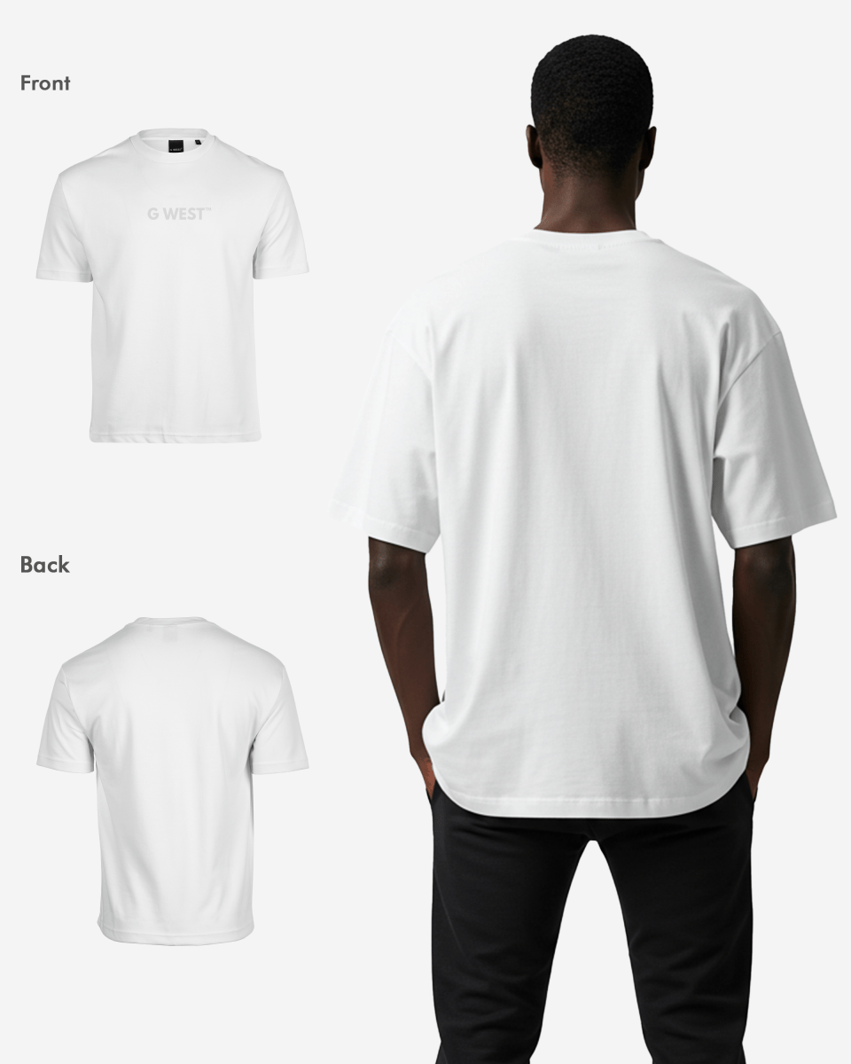G West Mens Heavyweight Logo Wear Oversized T-Shirt