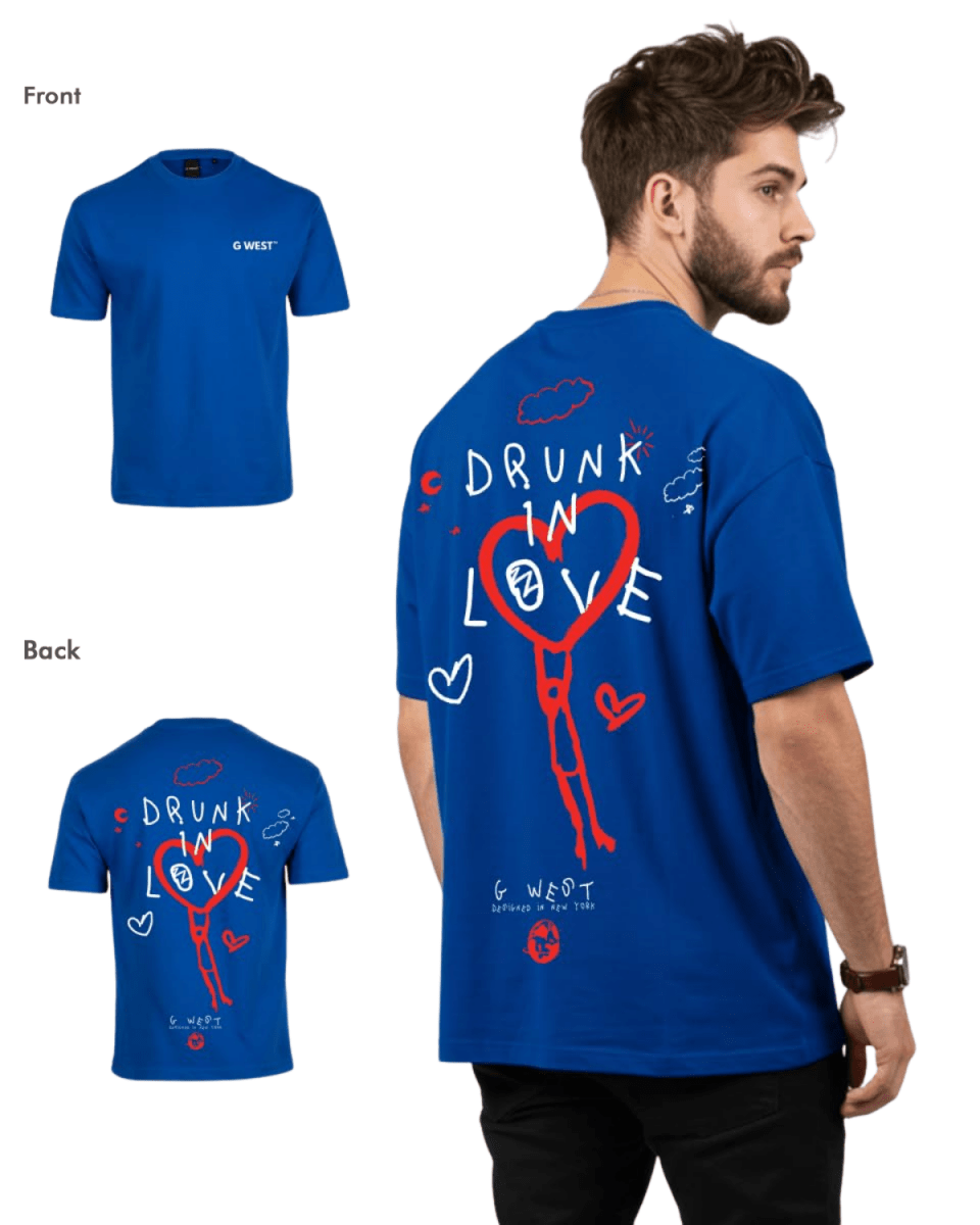 G West Mens Oversized Drunk In Love Tee