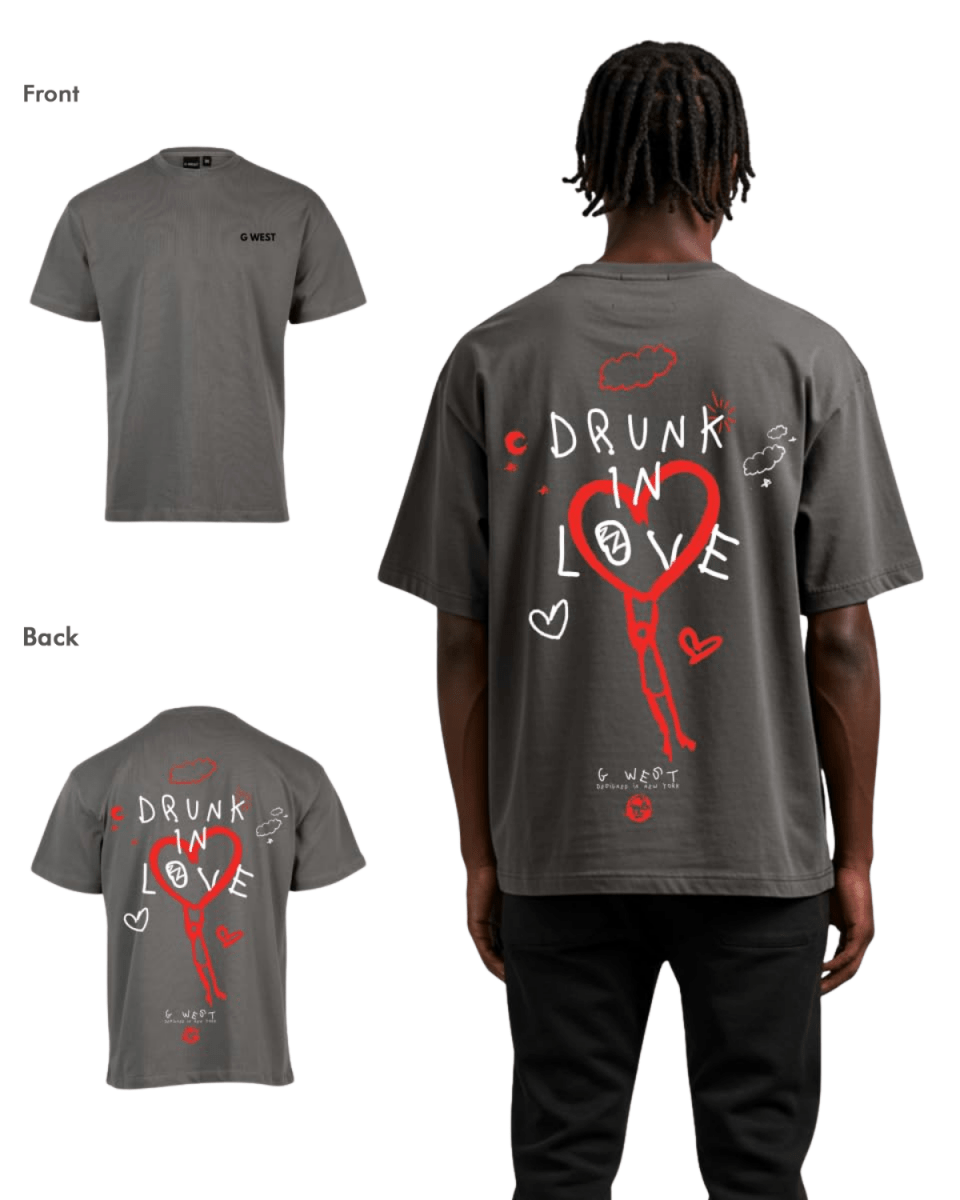 G West Mens Oversized Drunk In Love Tee