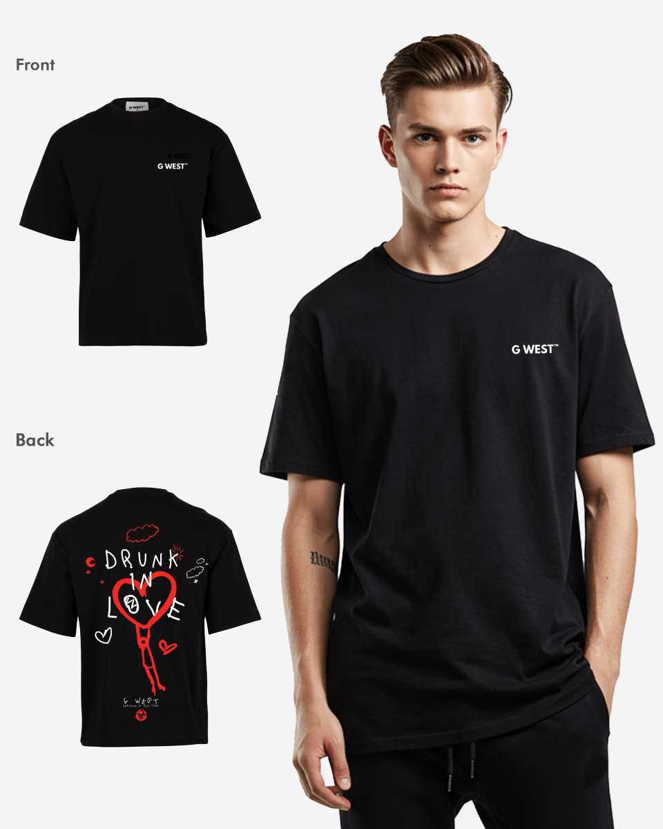 G West Mens Oversized Drunk In Love Tee