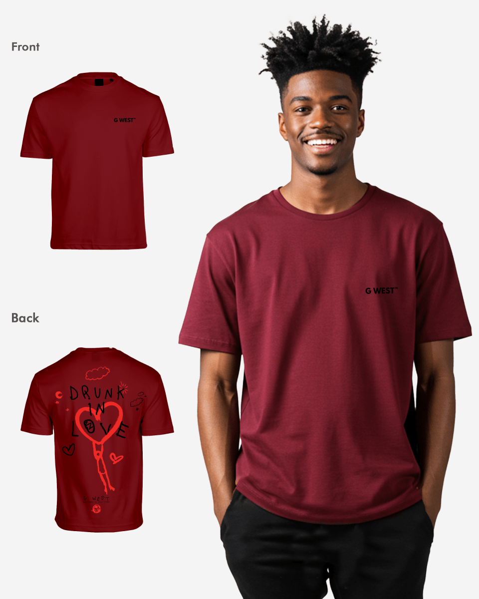 G West Mens Oversized Drunk In Love Tee