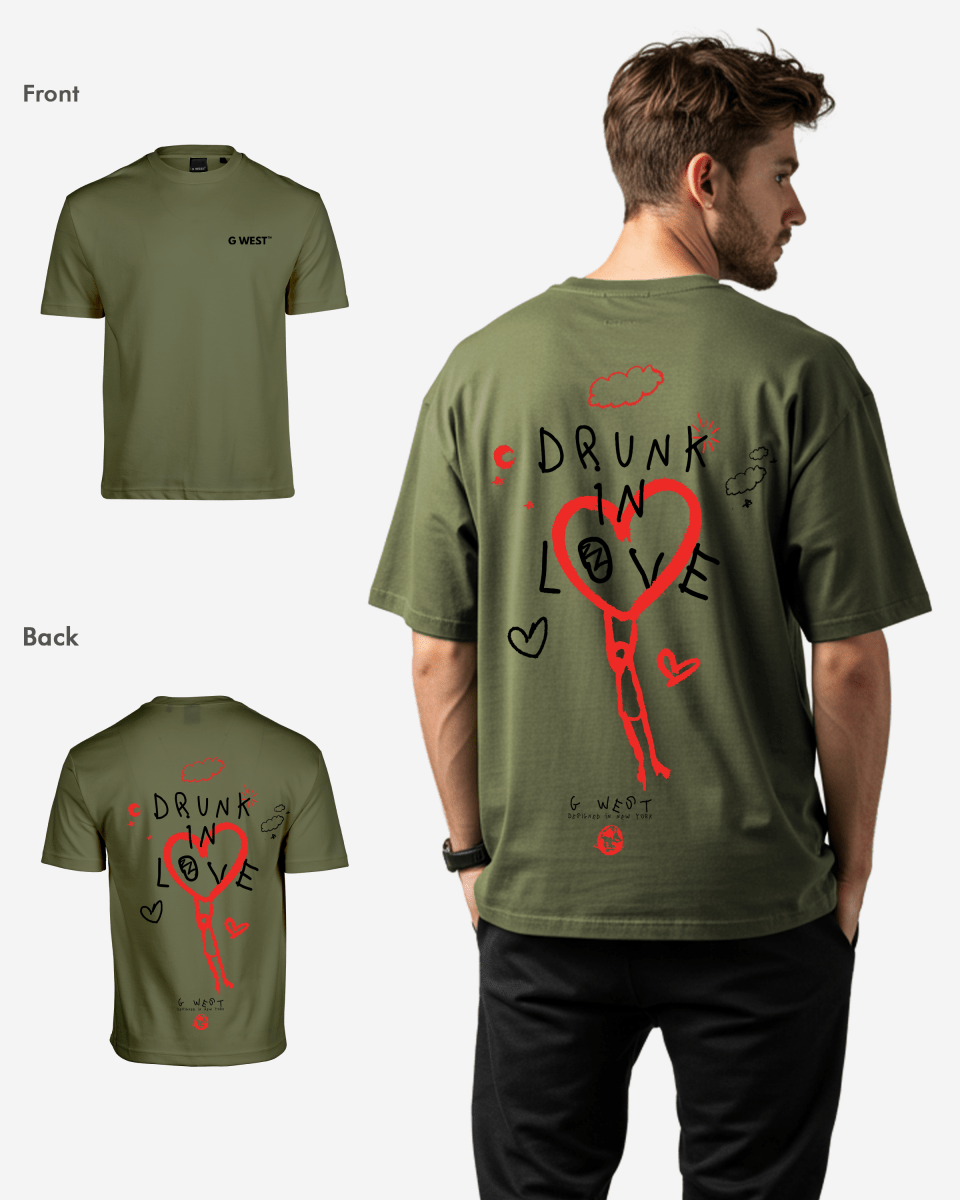 G West Mens Oversized Drunk In Love Tee