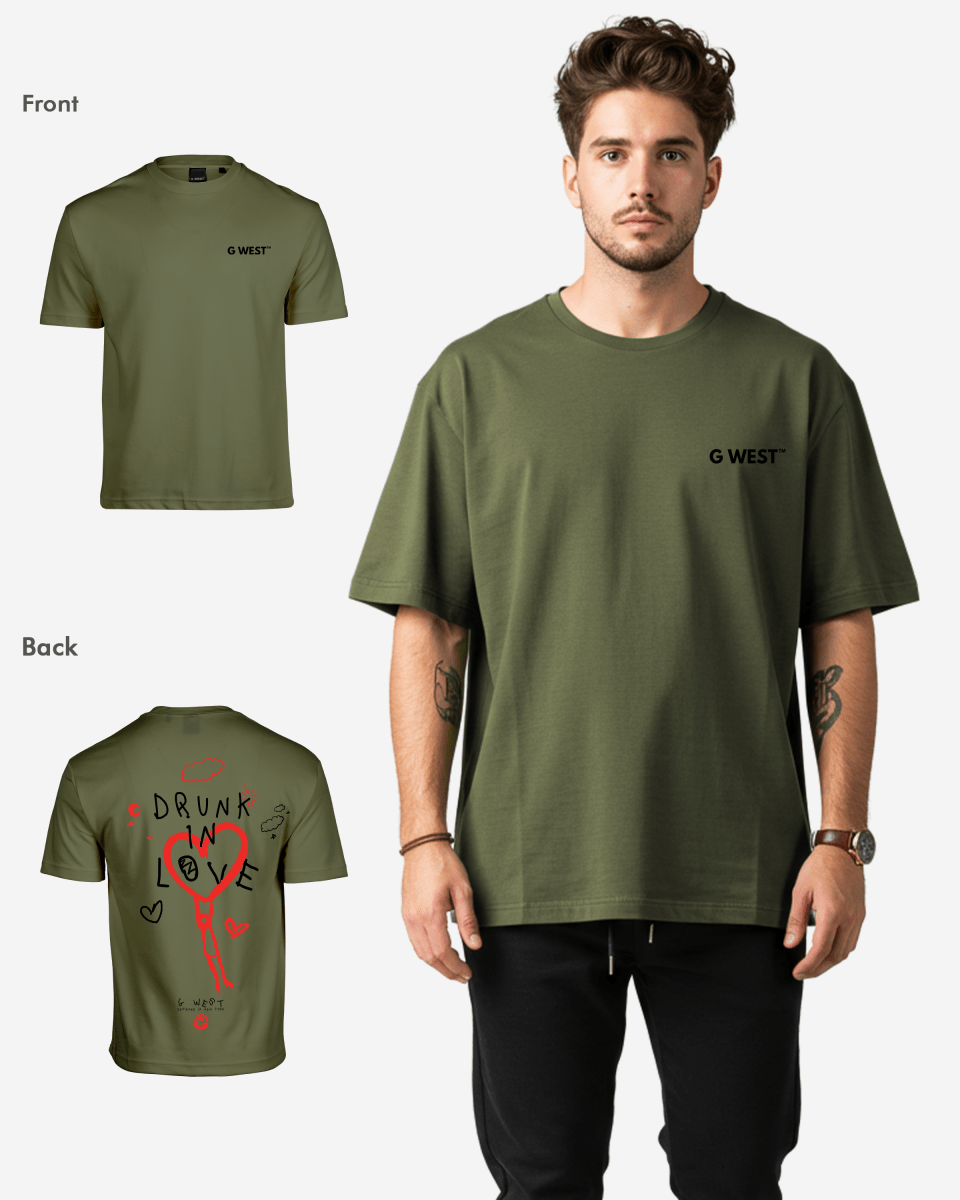 G West Mens Oversized Drunk In Love Tee