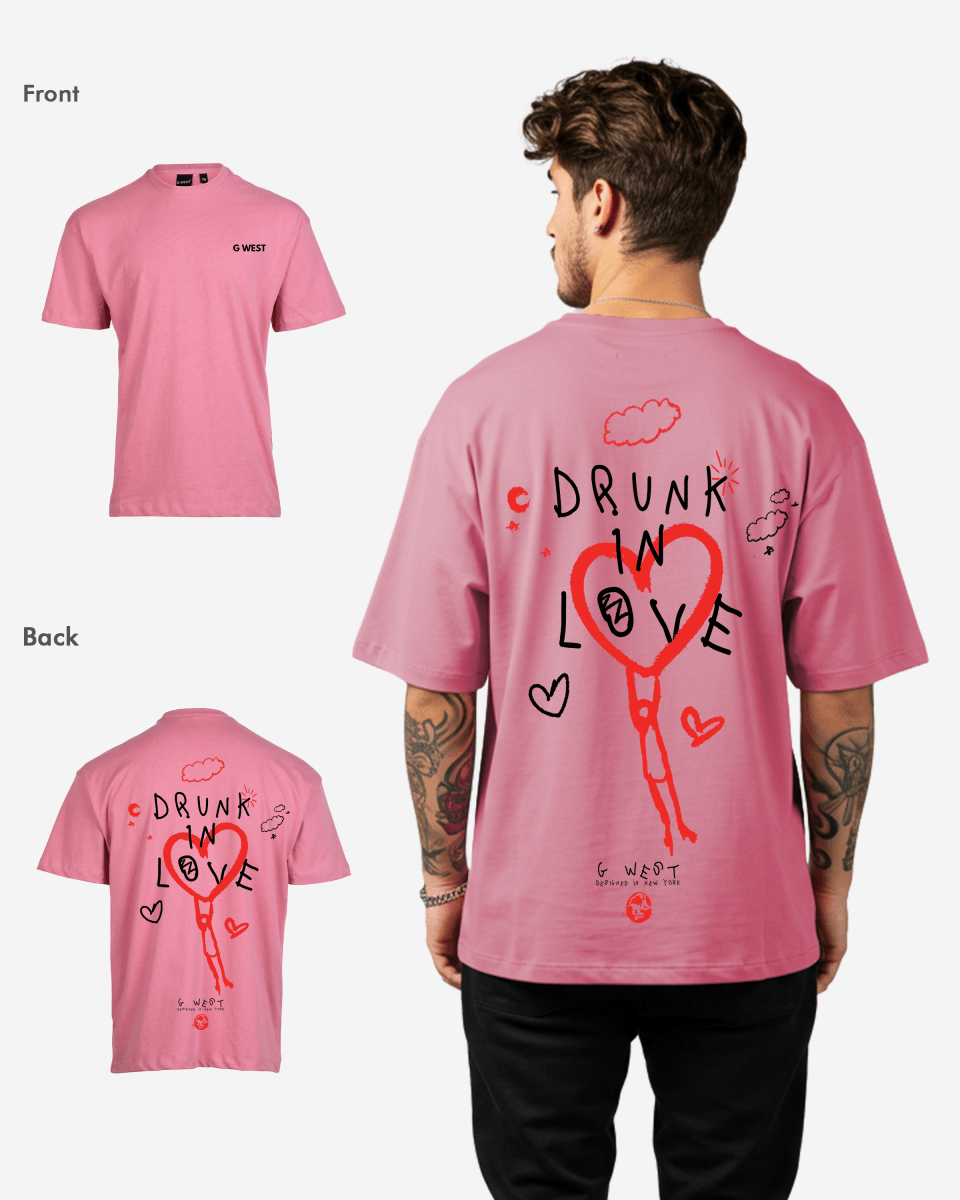 G West Mens Oversized Drunk In Love Tee