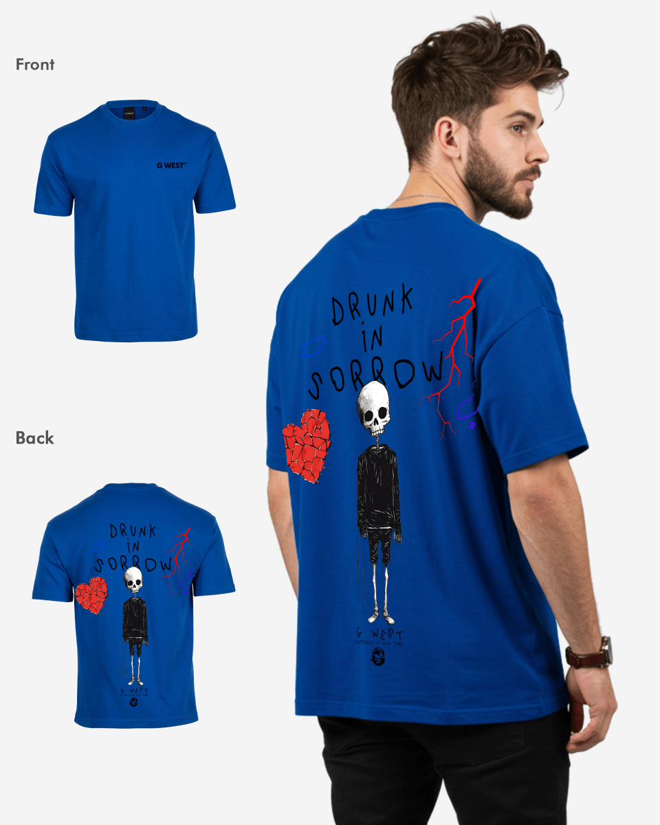 G-West G West Oversized Drunk In Sorrow T-Shirt Mens
