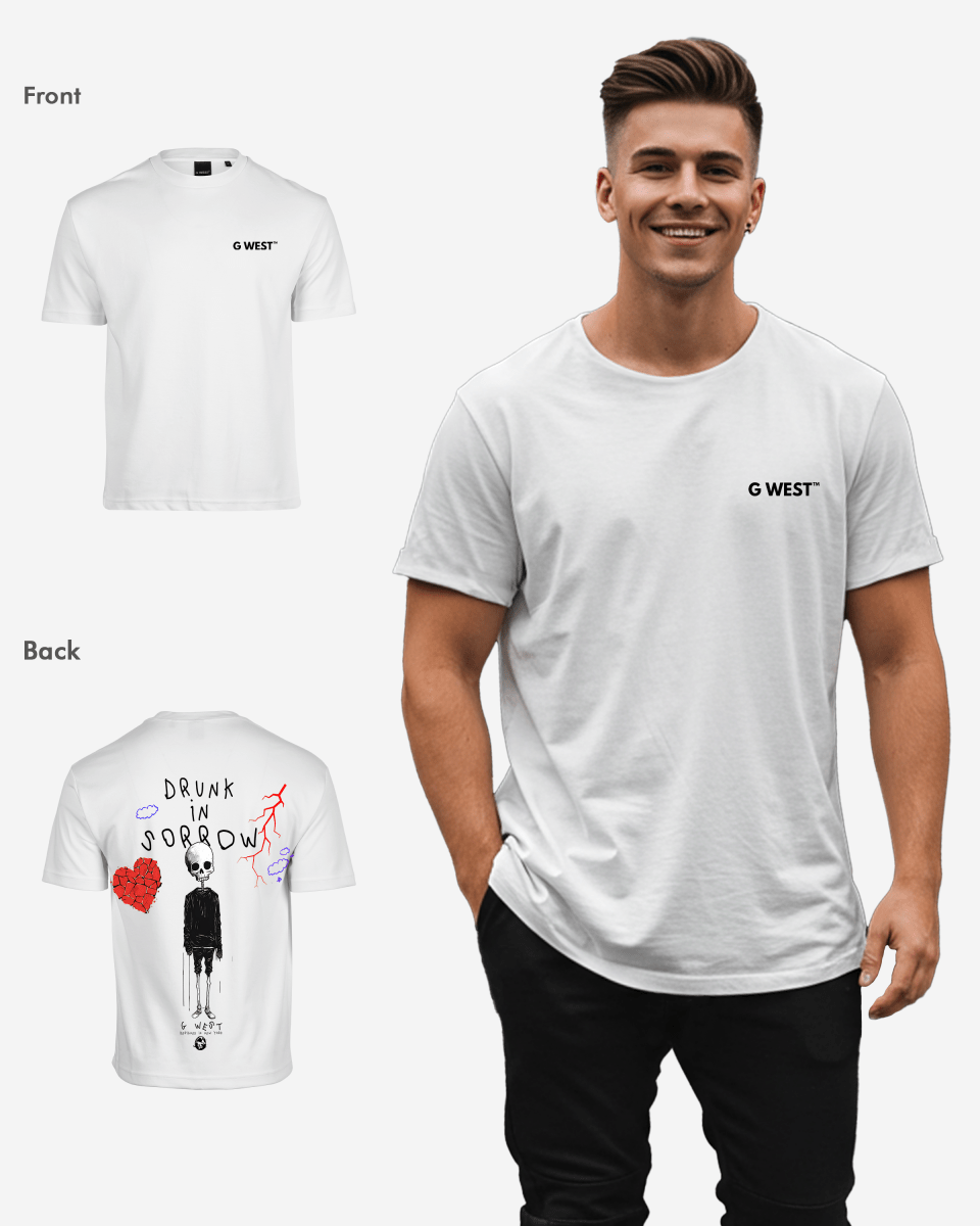 G-West G West Oversized Drunk In Sorrow T-Shirt Mens