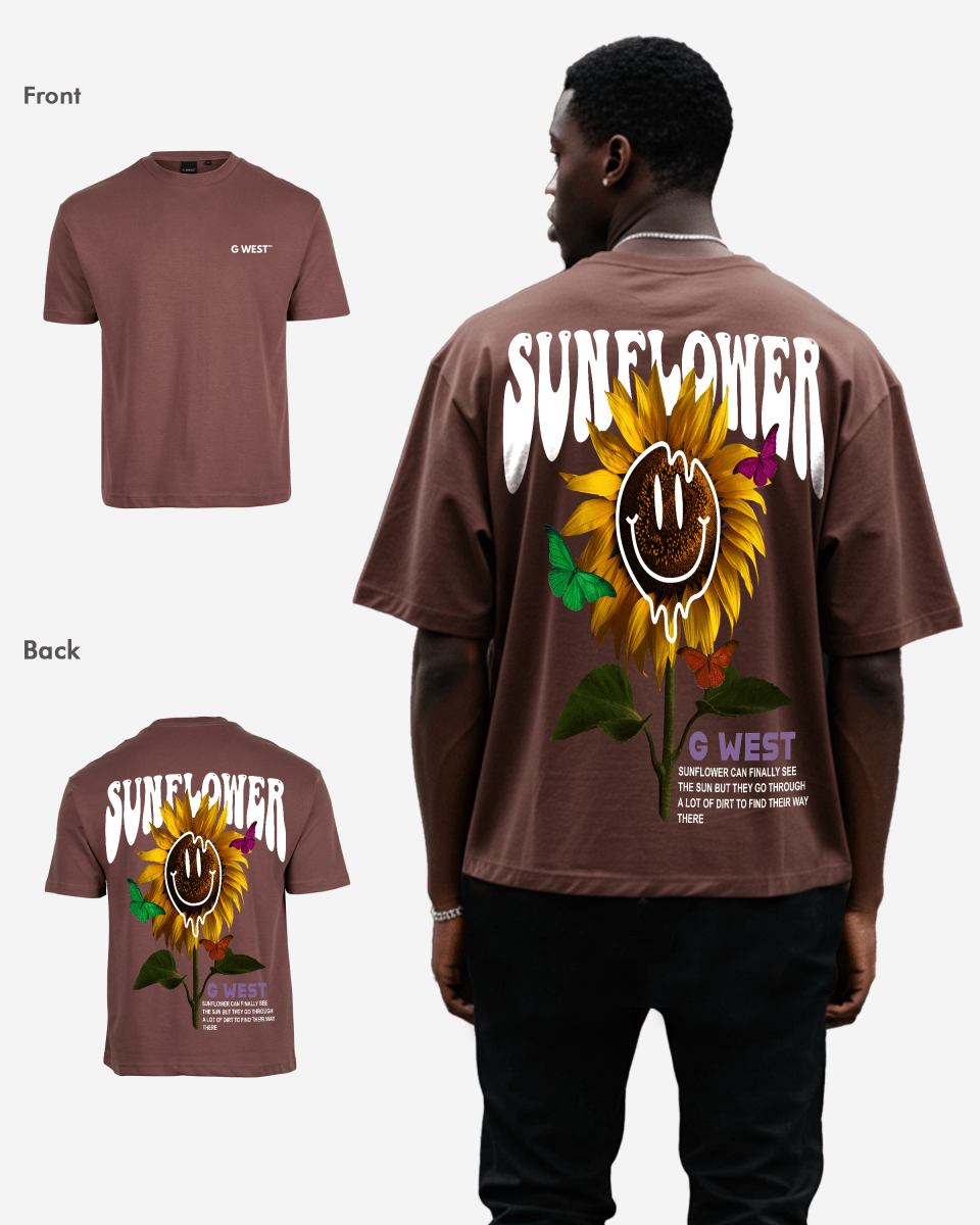 G-West G West Oversized Sunflower T-Shirt Mens