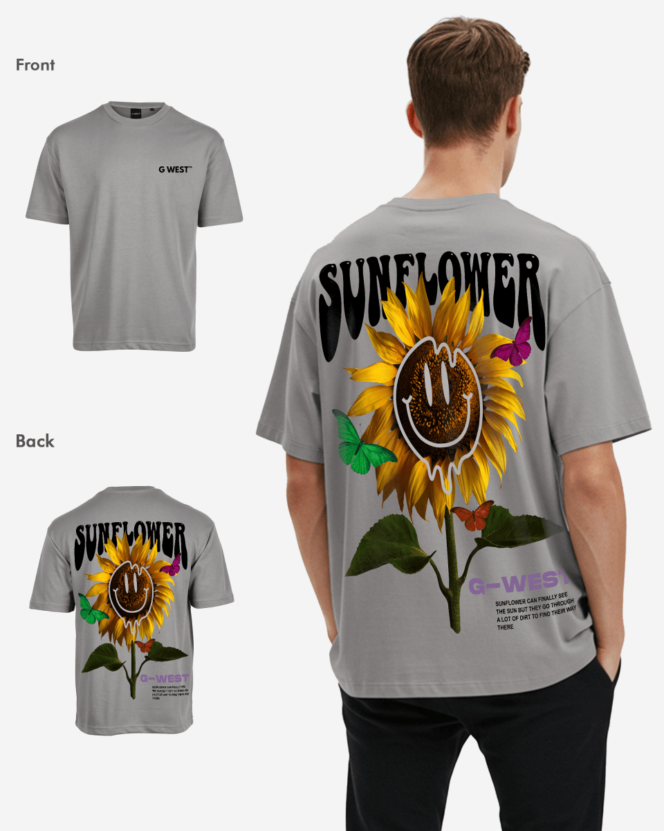 G-West G West Oversized Sunflower T-Shirt Mens