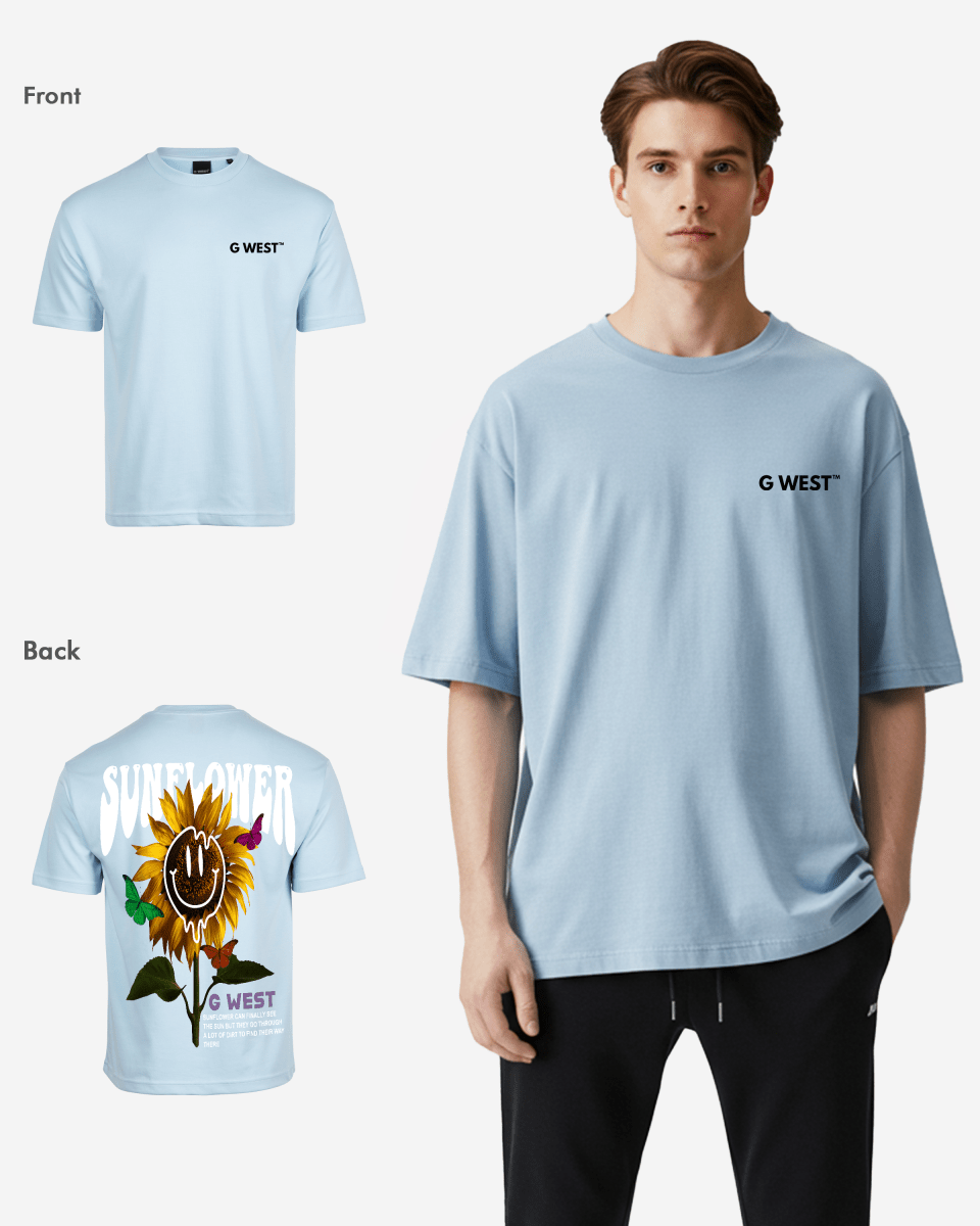 G-West G West Oversized Sunflower T-Shirt Mens