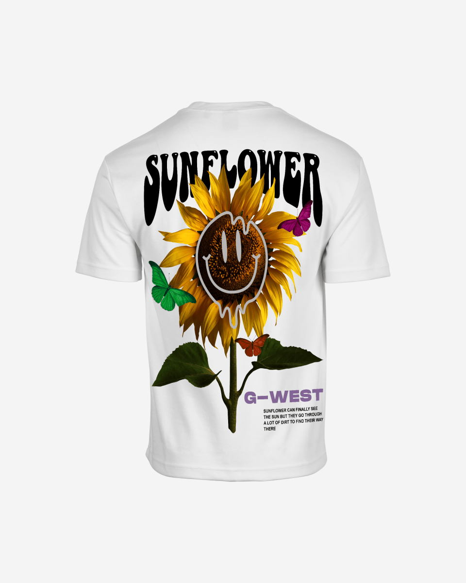 G-West G West Oversized Sunflower T-Shirt Mens