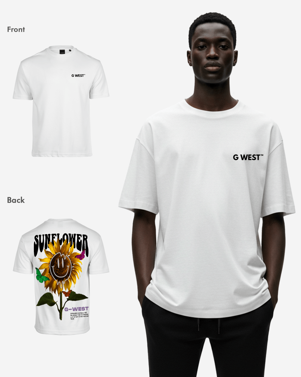 G-West G West Oversized Sunflower T-Shirt Mens